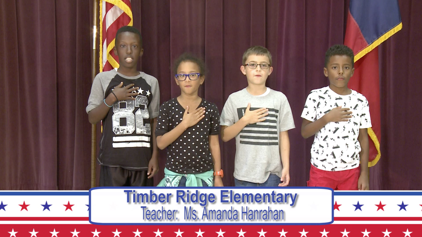 Daily Pledge Timber Ridge Elementary Ms. Hanrahan's Class