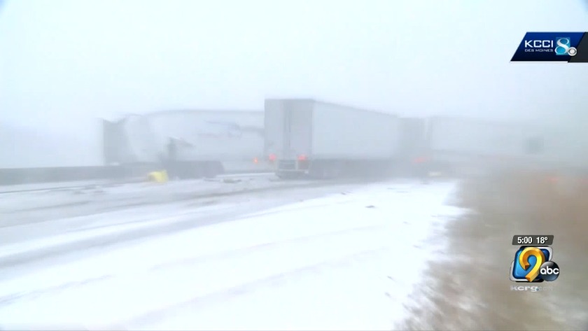 I 80 Reopens After Pileup Involving Up To 50 Vehicles Near Des Moines Altoona
