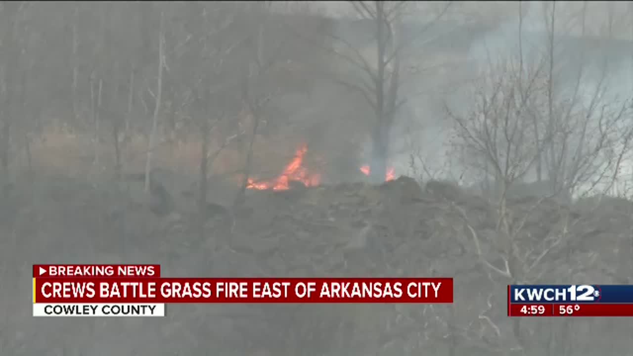 High winds fuel grass fires across southcentral Kansas