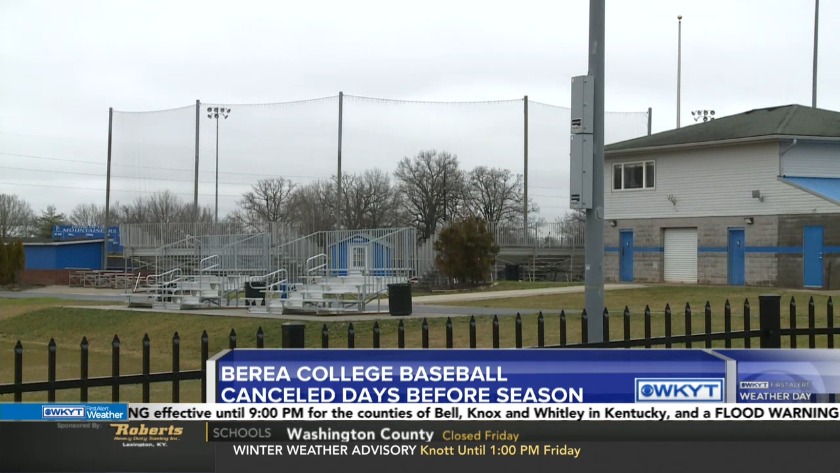 WATCH Berea College cancels 2020 baseball season